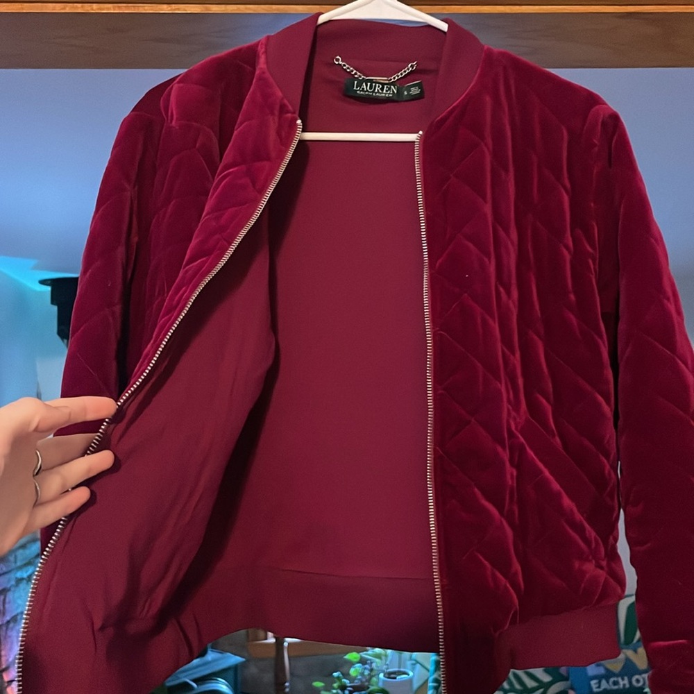 Ralph Lauren velour burgandy jacket